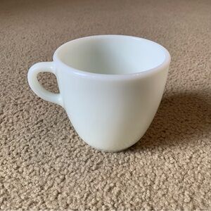 Vintage White Milk Glass PYREX Coffee Mug Tea Cup US Trademark True Opal